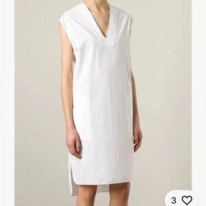 Acne Studios White Sleeveless V-Neck Dress